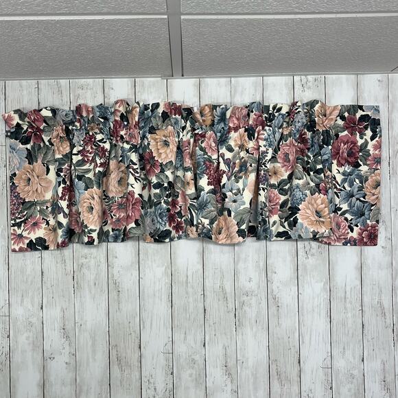 Vintage Six Permanent Press Drapery Floral Valance Curtains Made In USA - Picture 1 of 7